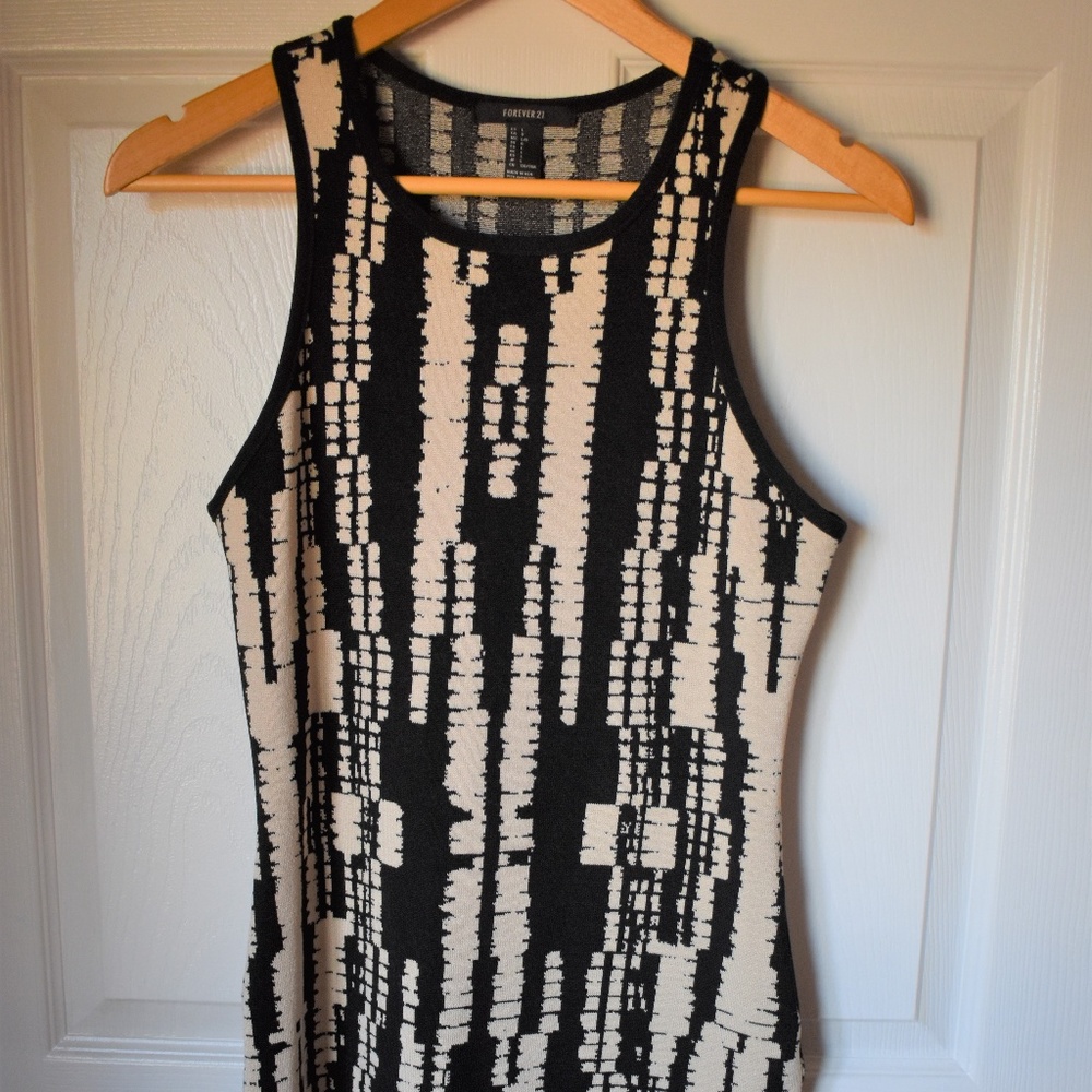 Cream and Black Dress